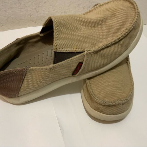 CROCS Sanuk Style Shoes Great Condition Size 5 Tan Beach Boat - Picture 4 of 10